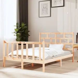 Berkfield Bed Frame Solid Wood Pine 120x190 cm 4FT Small Double