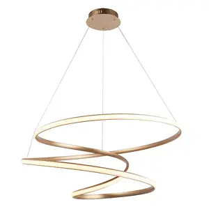 Luminosa Imola Pendant Ceiling Light Satin Gold Paint & White Silicone