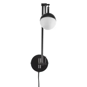 Nordlux Contina Indoor Living Dining Bedroom Metal Wall Light in Black (Diam) 12.5cm