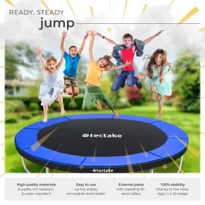 Trampoline Jumpy - tear resistant mat, safety net, padded edges, entry ladder - 244 cm