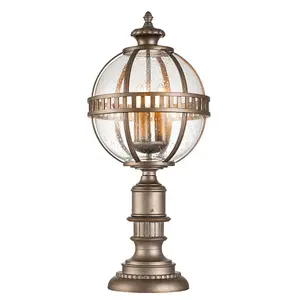 Elstead Kichler Halleron Outdoor Pedestal Light Burnished Bronze, IP44