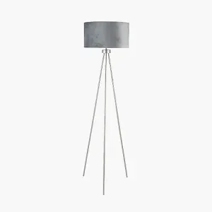 Silver Metal Tripod Floor Lamp For Living Room