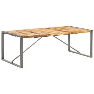 Cheyenne Dining Table Solid Wood Natural / Black / H75 x L220 x W100cm