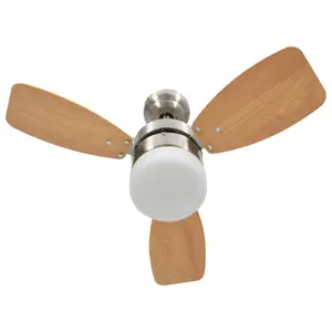 Burrell 76cm Ceiling Fan with LED Lights Brown