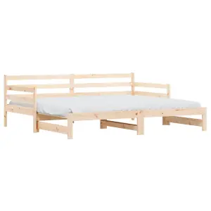 Berkfield Daybed with Trundle 80x200 cm Solid Wood Pine