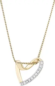 Lab Diamond Heart Necklace Pendant 0.10Ct H/Si Set In 18K Gold Vermeil