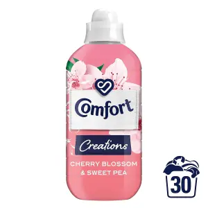 Comfort Fabric Conditioner Cherry Blossom & Sweet Pea 900ml 30 Washes, 4 Pack