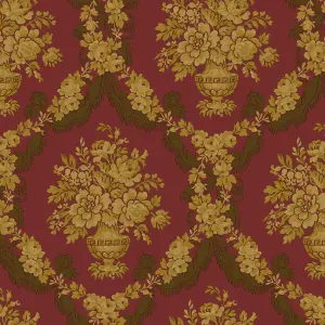 Galerie Italian Classics 4 Red Gold Floral Damask Embossed Wallpaper