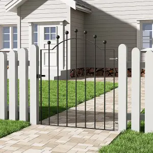 3ft Black Modern Metal Outdoor Garden Swing Gate Fence Gate 860 x 1030 mm