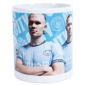 Manchester City FC Erling Haaland Mug Sky Blue/White (One Size)