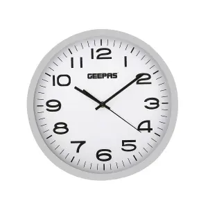 Geepas Wall Clock, 12 ''Non-ticking Analog Wall Clock, Modern Large Number Round Clock