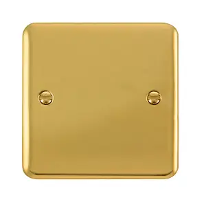 Curved Polished Brass 1 Gang Blank Plate - SE Home