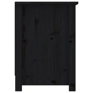 Berkfield TV Cabinet Black 103x36.5x52 cm Solid Wood Pine