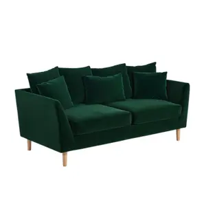 Solace+Co Avery 3 Seater Scatter Back Sofa - Bottle Green