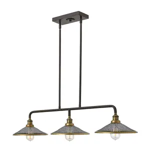 Elstead Rigby 3 Light Ceiling Island Chandelier Pendant Bar Light Bronze, E27