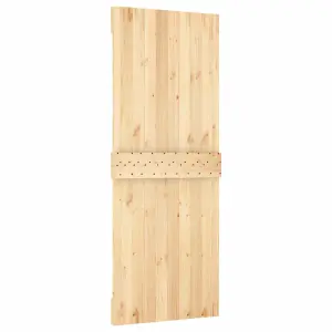 Berkfield Sliding Door with Hardware Set 80x210 cm Solid Wood Pine