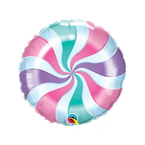 Qualatex Candy Swirls Foil Balloon Blue/Pink/Purple (One Size)