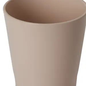 GoodHome Peach whip Ceramic Circular Plant pot (Dia) 13.6cm, (H)15.5cm, 1.3L