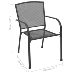 Berkfield Outdoor Chairs 4 pcs Mesh Design Anthracite Steel