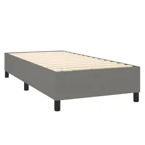 Berkfield Box Spring Bed Frame Dark Grey 90x190 cm 3FT Single Fabric