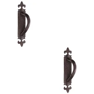 2 PACK - Offset Traditional Forged Pull Handle 263.5 x 67mm Black Antique Right Hand