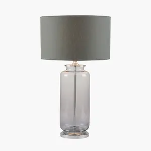 Grey Ombre Glass Table Lamp With Grey Lampshade