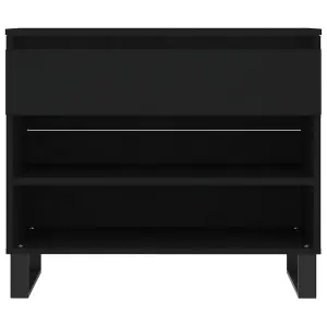 Berkfield Shoe Cabinet Black 70x36x60 cm Engineered Wood