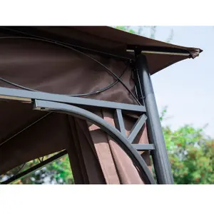 Outsunny 3m x 3m Garden Metal Gazebo Marquee Party Tent Canopy Shelter Pavilion