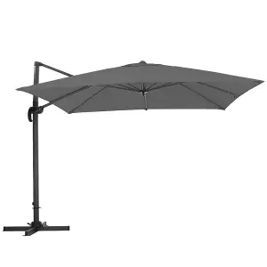 3M Dark Grey Canopy Tilt Roman Umbrella with Square Fillable Base