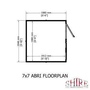 Shire Abri 7x7 Shiplap Apex Single Door Garden Shed with Window