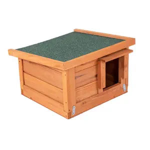 Oypla Wooden Hedgehog House Hibernation Shelter 360x240x400mm