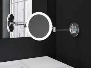 Cosmic Wall Magnifying Mirror With Adjustable Led Light Chrome Essentials (LED)(X5)(4.5W 100-240V)