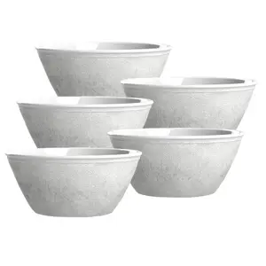 Purely Home Potters Reactive Glaze White Melamine Bowls - Set of 5