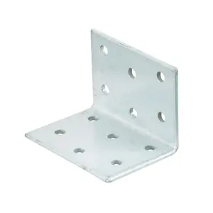 Abru Chrome effect Powder-coated Steel Perforated Angle bracket (H)60mm (W)40mm (L)40mm