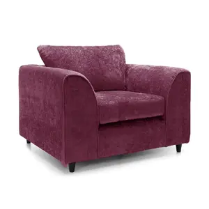 Monaco Chenille Fabric Single Seater Armchair Purple