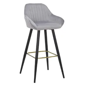 Hennen 76cm Bar Stool Black/Gold / Blue