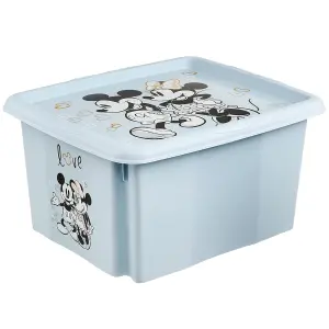 Mickey Mouse Storage Box with Lid 24 Litre Cloudy Blue