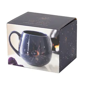 Blue Crescent Moon Rounded Mug for Night Themes