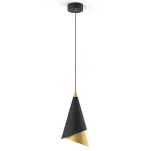 Luminosa Modern LED Hanging Pendant Black, Gold, Warm White 3000K 469lm