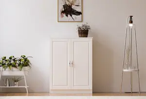 MAISON  White Shoe Cabinet With 2 Doors