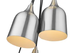 Luminosa Spring 6 Light Cluster Pendant Satin Nickel, E27