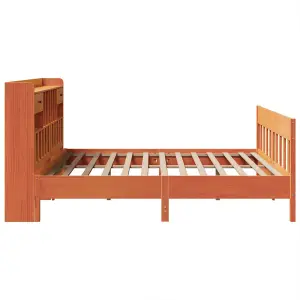 Berkfield Bed Frame without Mattress Wax Brown 200x200 cm Solid Wood Pine