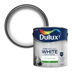 Dulux Pure brilliant white Silk Emulsion paint, 2.5L