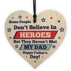 Fathers Day Gifts For Dad Wood Heart Superhero Gift Thank You Gift For Dad