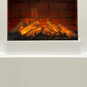 Focal Point Atherstone Brick White MDF Wall-mounted Electric Fire suite