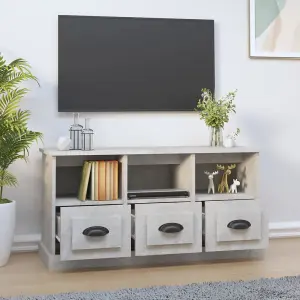 Berkfield TV Cabinet Concrete Grey 100x35x50 cm Engineered Wood