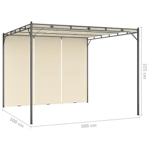 Berkfield Garden Gazebo with Side Curtain 3x3x2.25m Cream