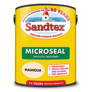 Sandtex Ultra smooth Magnolia Masonry paint, 5L