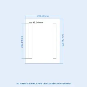 Nes Home Dual Bar LED 390 x 500mm Battery powered Bathroom Mirror