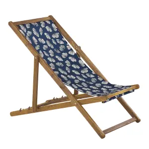 Sun Lounger Wood Light Brown ANZIO